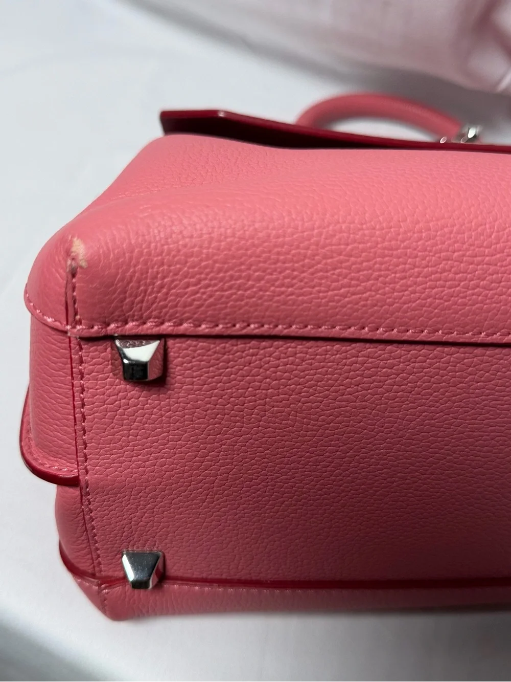 MCM Rose Pink Top-Handle Satchel with Detachable Strap